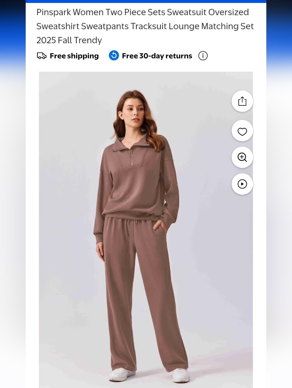 NWOT Pinspark Two-Piece Oversized Sweatshirt & Sweatpants Set - Taupetastic Sz S